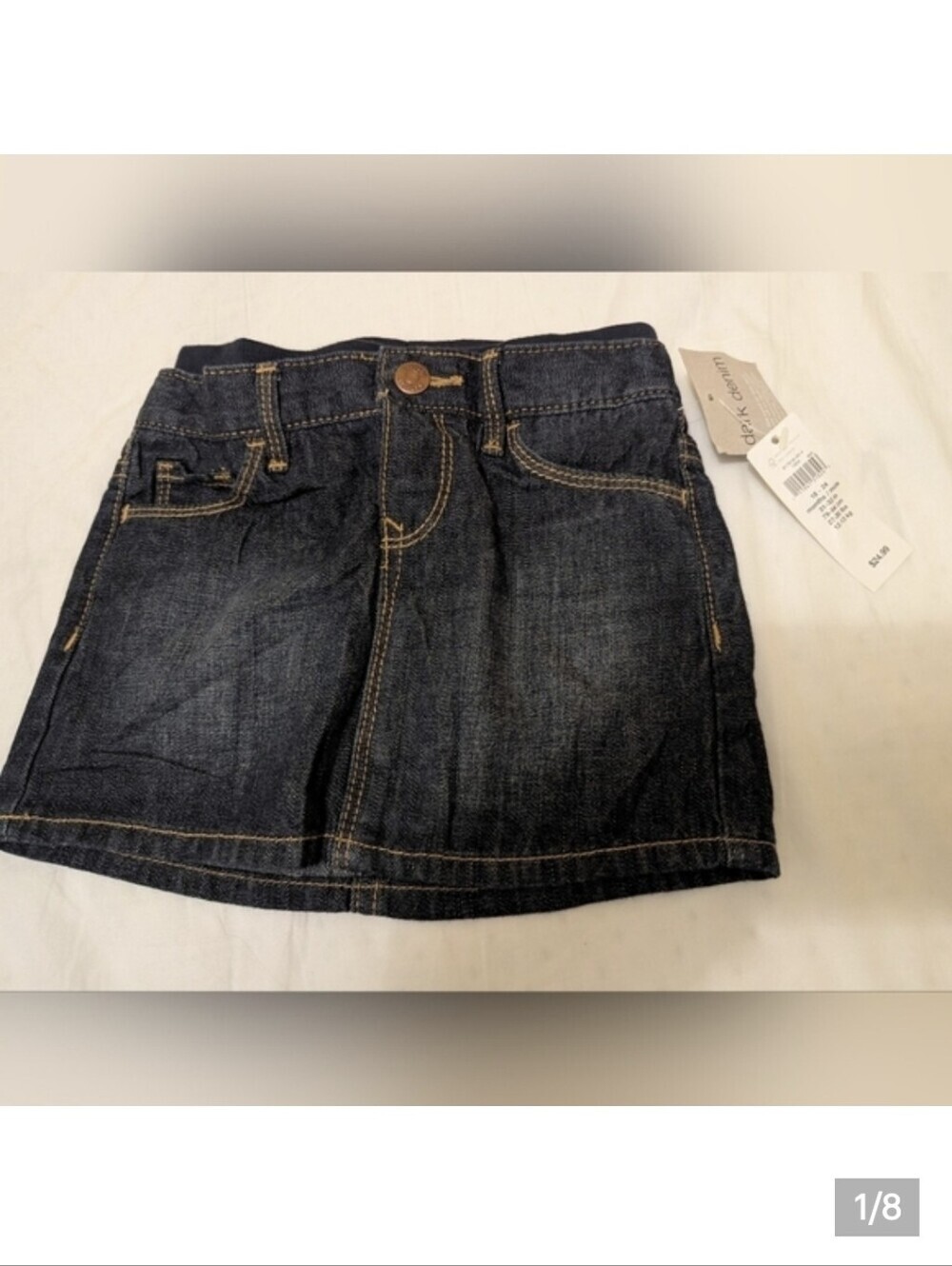 Baby Gap 1969 Denim Blue Jean Mini Skirt Dark Wash Size 18-24 months New